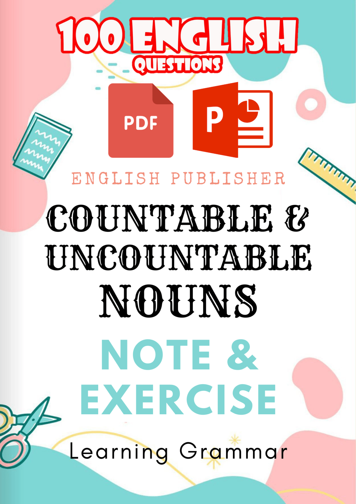 [English] Countable & Uncountable Nouns | Note and Exercise – 老师的话 lao ...