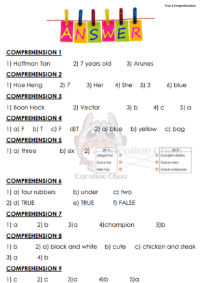 [Year 1 English] Comprehensions – 老师的话 lao shi de hua
