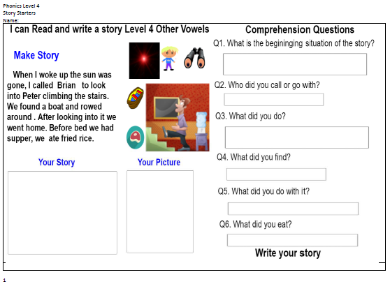 Level 4 Wb Story Starters 老师的话 Lao Shi De Hua