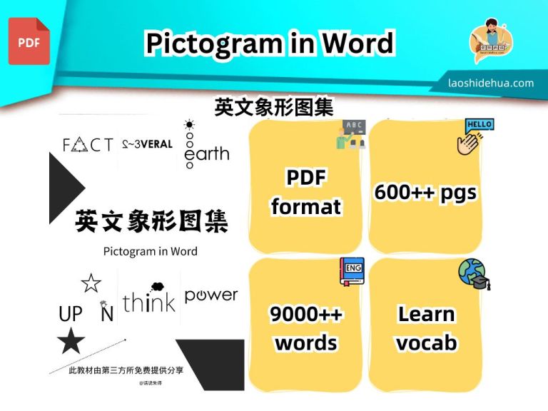 [English] Pictogram in Word 9000+英文象形图集 – 老师的话 lao shi de hua
