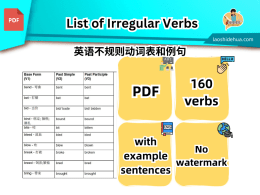 英语不规则动词表和例句 List of Irregular Verbs