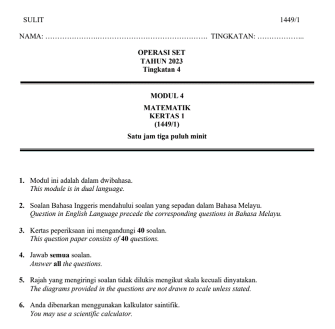 Tingkatan 4 model kertas peperiksaan. mengikut tema buku teks