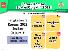Tingkatan 2 Komsas Soalan Objektif 2022
