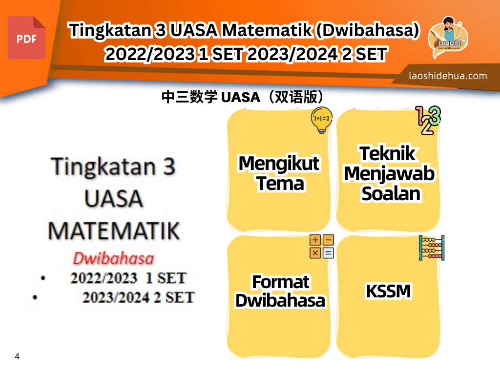 Tingkatan 3 UASA Matematik (Dwibahasa) 2022/2023 1 SET 2023/2024 2 SET