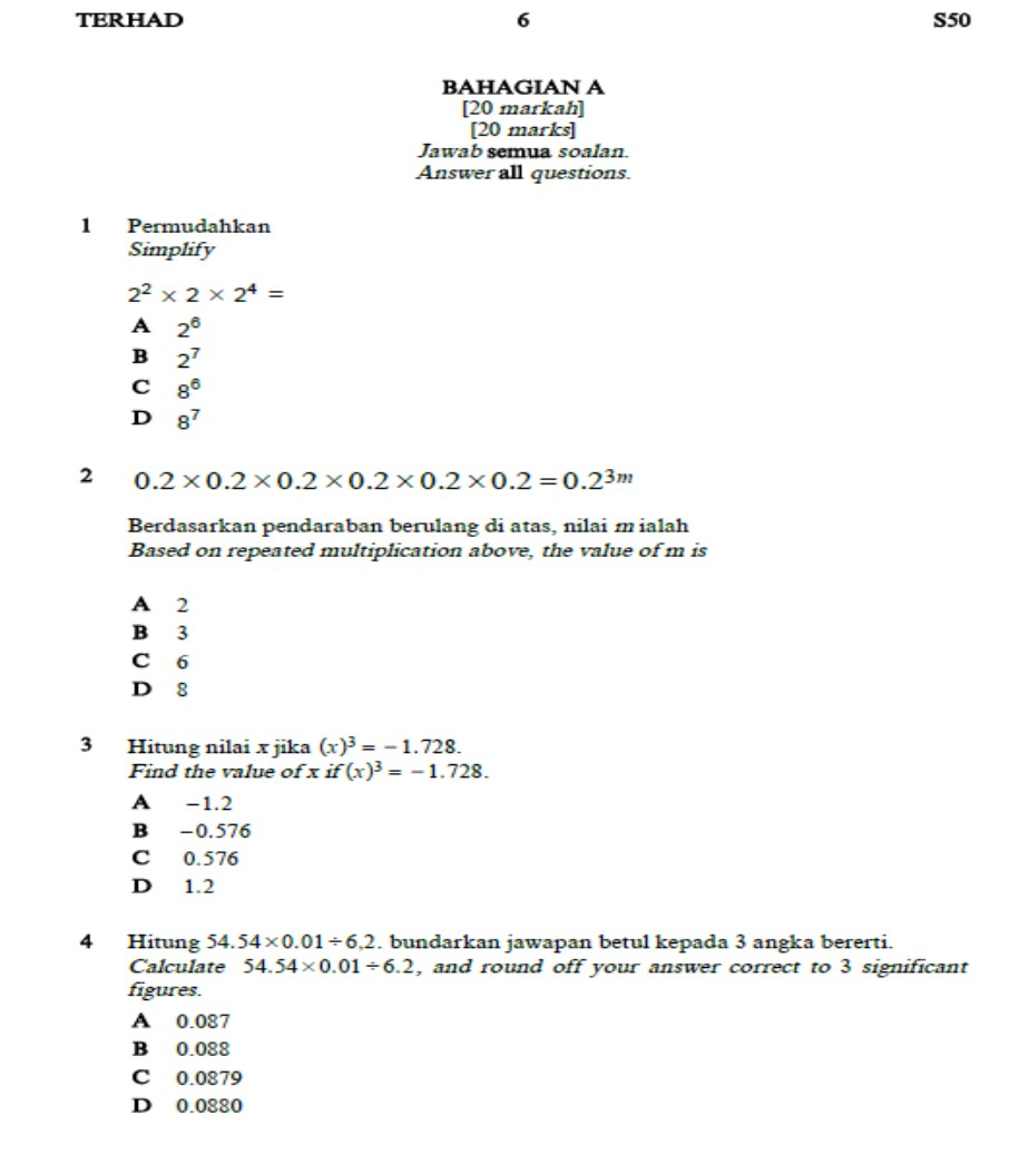Tingkatan 3 UASA Matematik (Dwibahasa) 2022/2023 1 SET 2023/2024 2 SET - Image 4