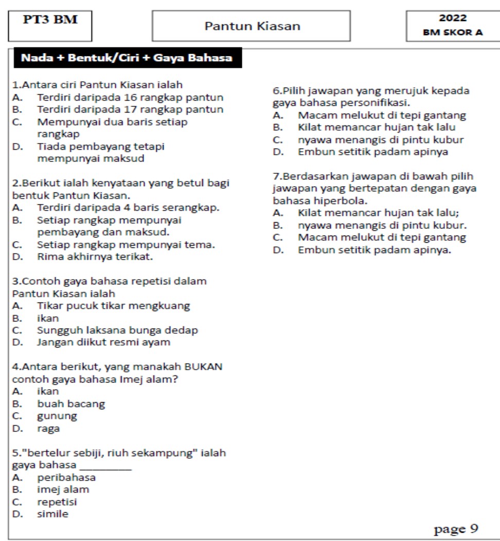 Tingkatan 2 Komsas Soalan Objektif 2022 - Image 3