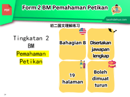 Tingkatan 2 BM #Pemahaman Petikan# Berserta Jawapan