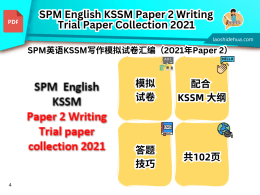 SPM English KSSM Paper 2 Writing Trial paper collection 2021