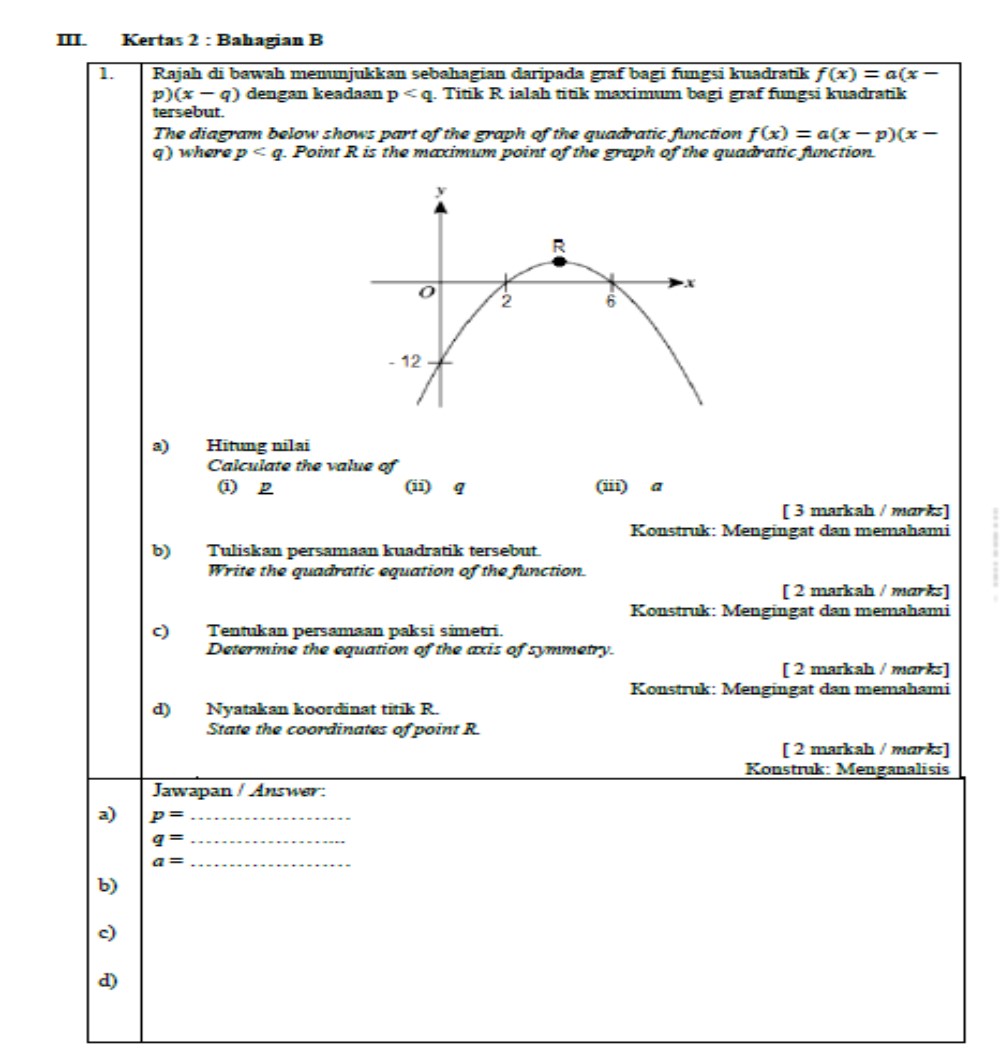 Tingkatan 4 & 5 Matematik (Dwibahasa) Format Peperiksaan SPM - Image 4