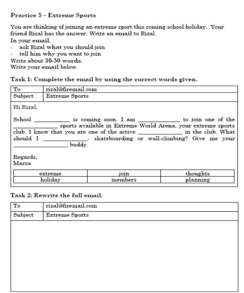 Part 6 Writing Short Communicative Message (email, message, note) 20 exercises with sample and answers - Image 2