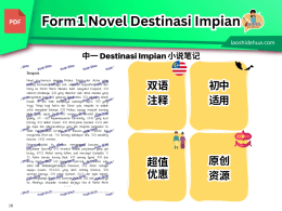 [Form 1] Novel Destinasi Impian