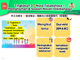 📚 Tingkatan 3✨Nota Tatabahasa📖Cara menjawab Pemahaman dan Soalan Novel （双语版） Ikut tema buku teks
