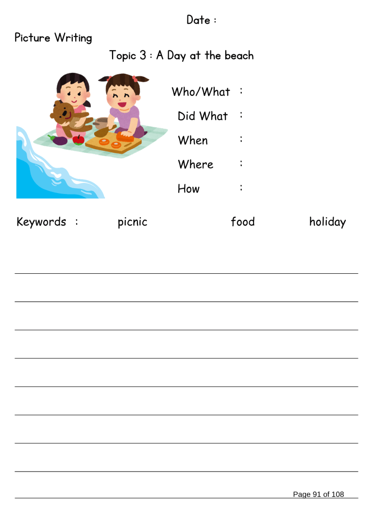 Lower Primary Writing Practice 低年级写作练习 – 老师的话 lao shi de hua