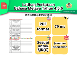 Kosa kata 词汇练习 tahun 4-6