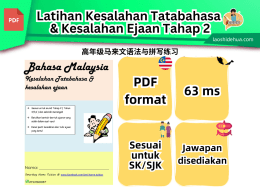Latihan Kesalahan Tatabahasa & Kesalahan Ejaan