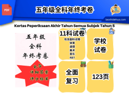 [SKC 五年级 ] 五年级全科年终试卷（11个科目试卷）