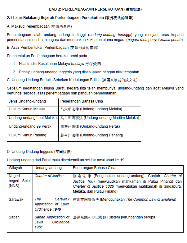 SEJARAH KSSM TINGKATAN 5 NOTA 历史中五双语笔记 - Image 6