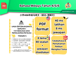 【Bahasa Melayu Tahun 4/5/6】 UASA BM Soalan 1 Tatabahasa & Pemahaman Petikan Mengikut Tema
