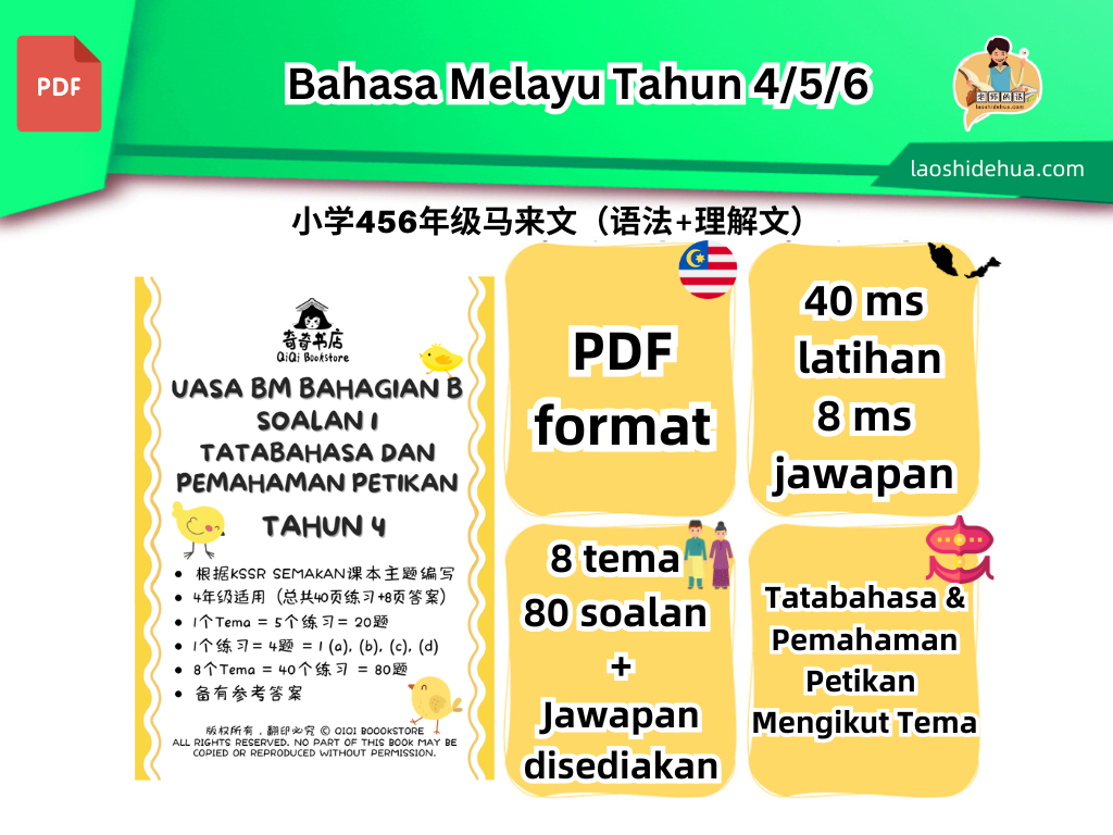 【Bahasa Melayu Tahun 4/5/6】 UASA BM Soalan 1 Tatabahasa & Pemahaman Petikan Mengikut Tema