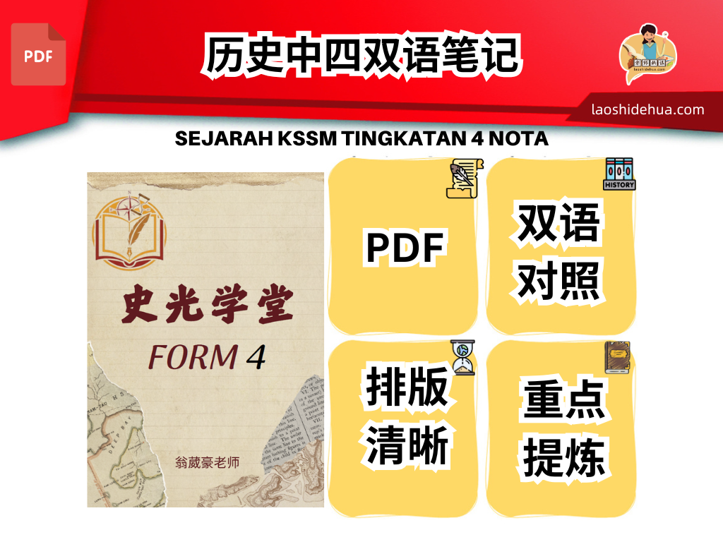SEJARAH KSSM TINGKATAN 4 NOTA 历史中四双语笔记