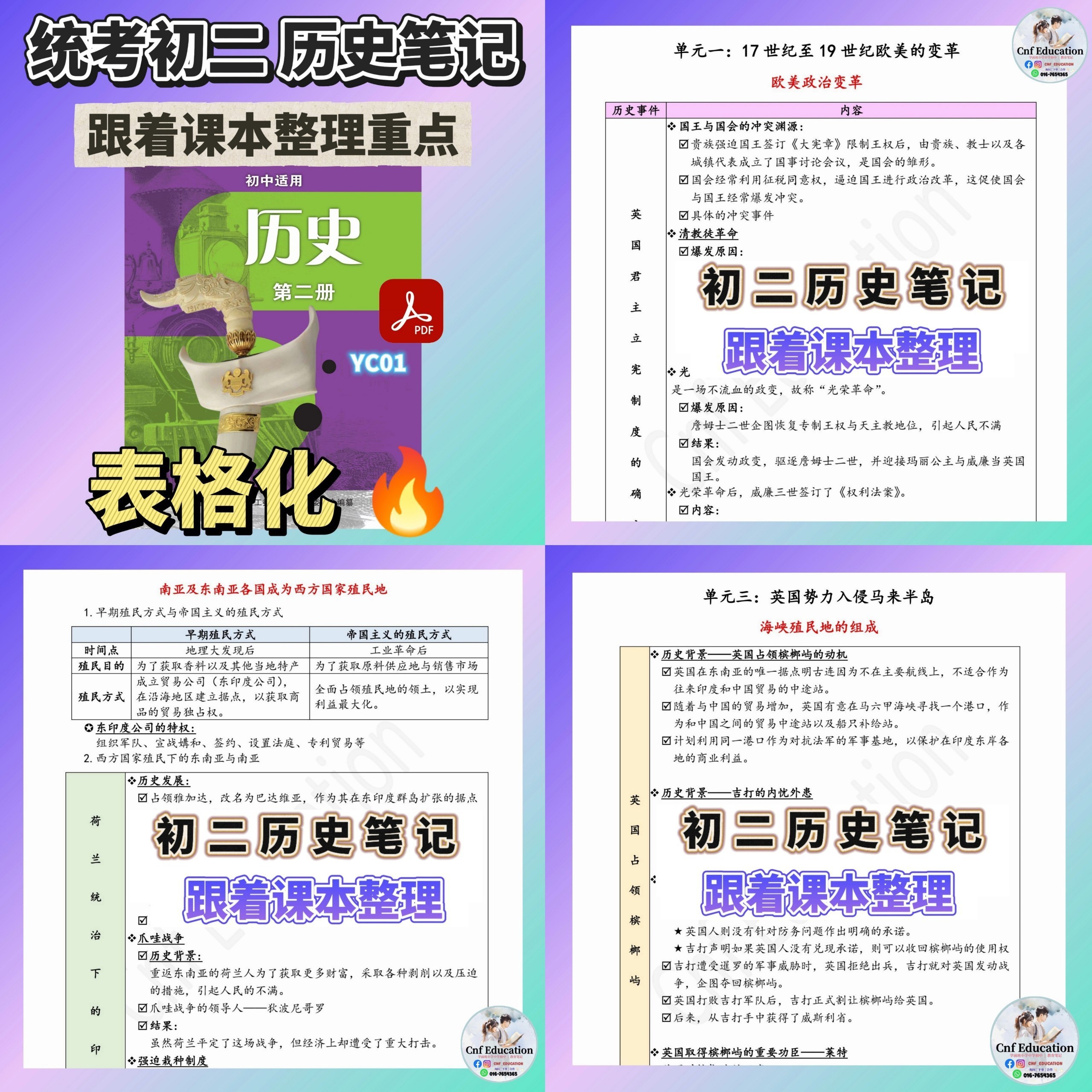 统考初中三年 历史笔记 (表格化) - Image 8