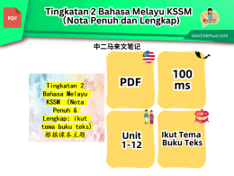 Tingkatan 2 BM KSSM – Nota Lengkap & Mudah Difahami 根据课本主题整理，内容清晰完整📖，马来文 + 中文双语，让学习更高效。
