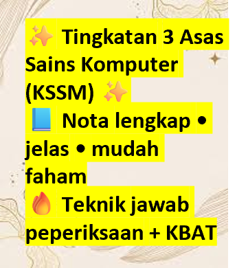 ✨ Tingkatan 3 Asas Sains Komputer (KSSM) ✨📘 Nota lengkap • jelas • mudah faham🔥 Teknik jawab peperiksaan + KBAT🎯 Bantu faham konsep • kuasai langkah • capai markah tinggi 🏆 - Image 2