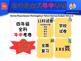 [SKC 四年级 ] 四年级全科期中试卷（11个科目试卷）