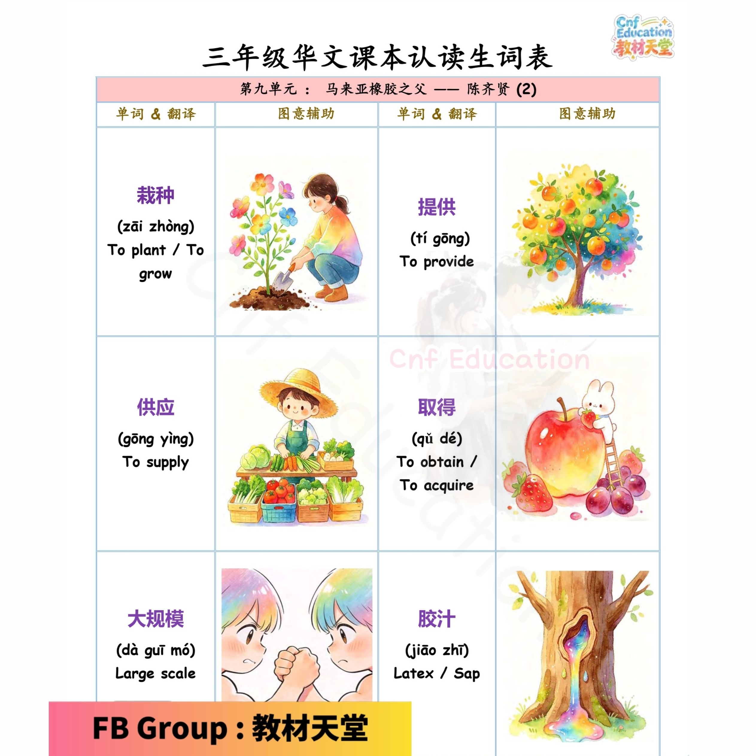 3 年级 华文课本认读单词 ( 📚 跟着课本的单元走 ) - Image 6