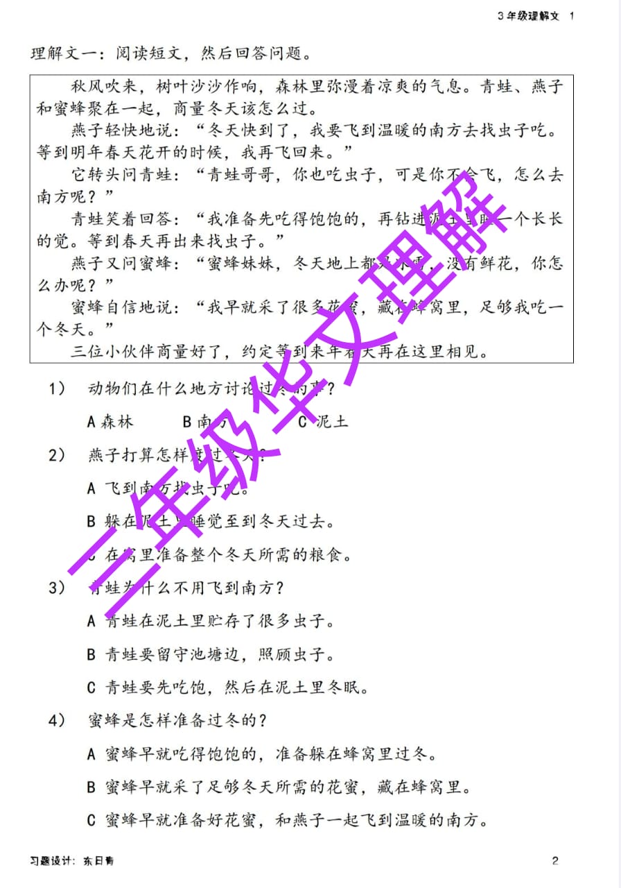 三年级华文理解与语法专练 - Image 2
