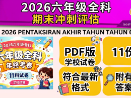 [SKC 六年级 ] 2026六年级全科年终试卷（11个科目试卷）