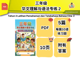 三年级华文理解与语法专练 2