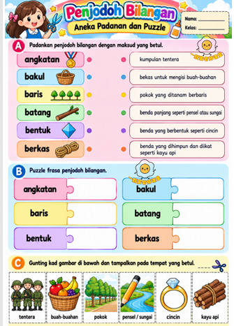 Padanan dan Puzzle - Latihan Penjodoh Bilangan